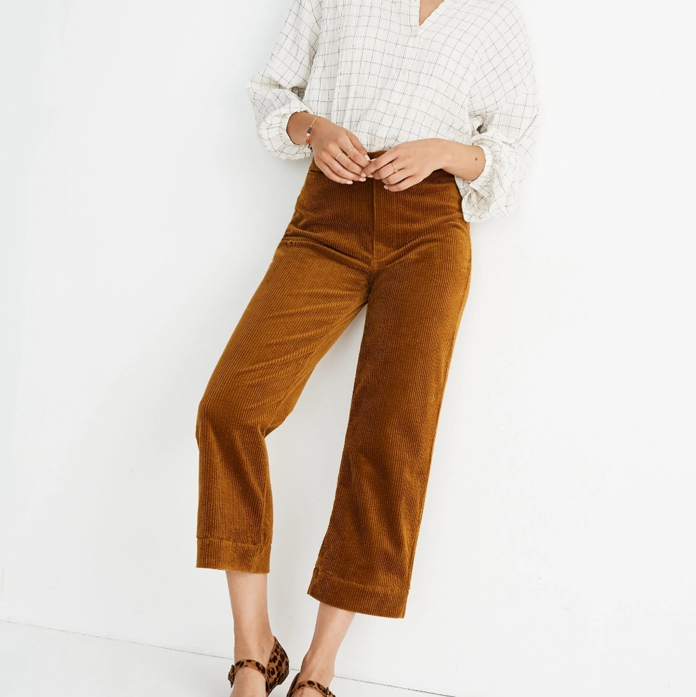 Slim Emmett wide leg crop pant corduroy